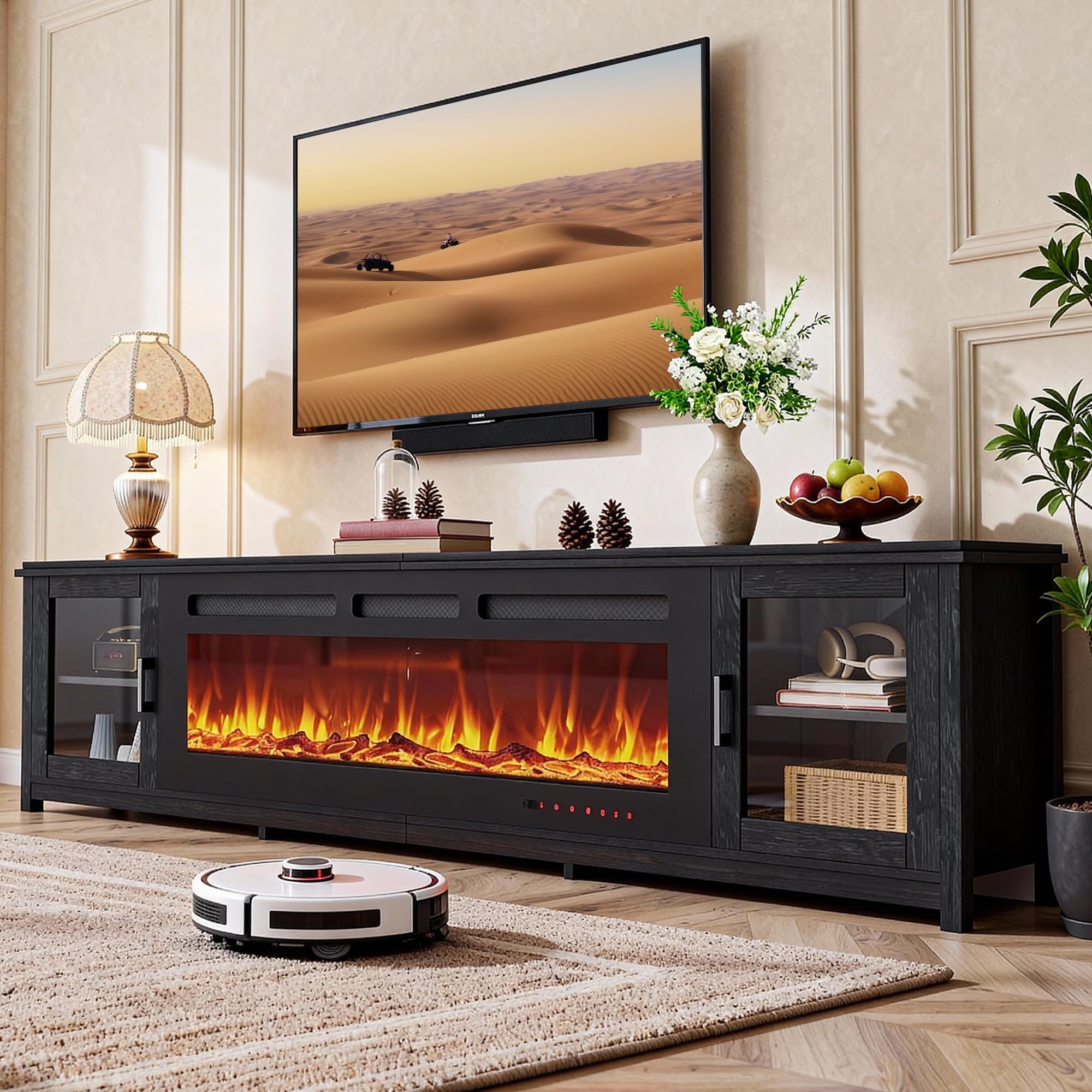 90" Electric Fireplace TV Stand with WiFi Control