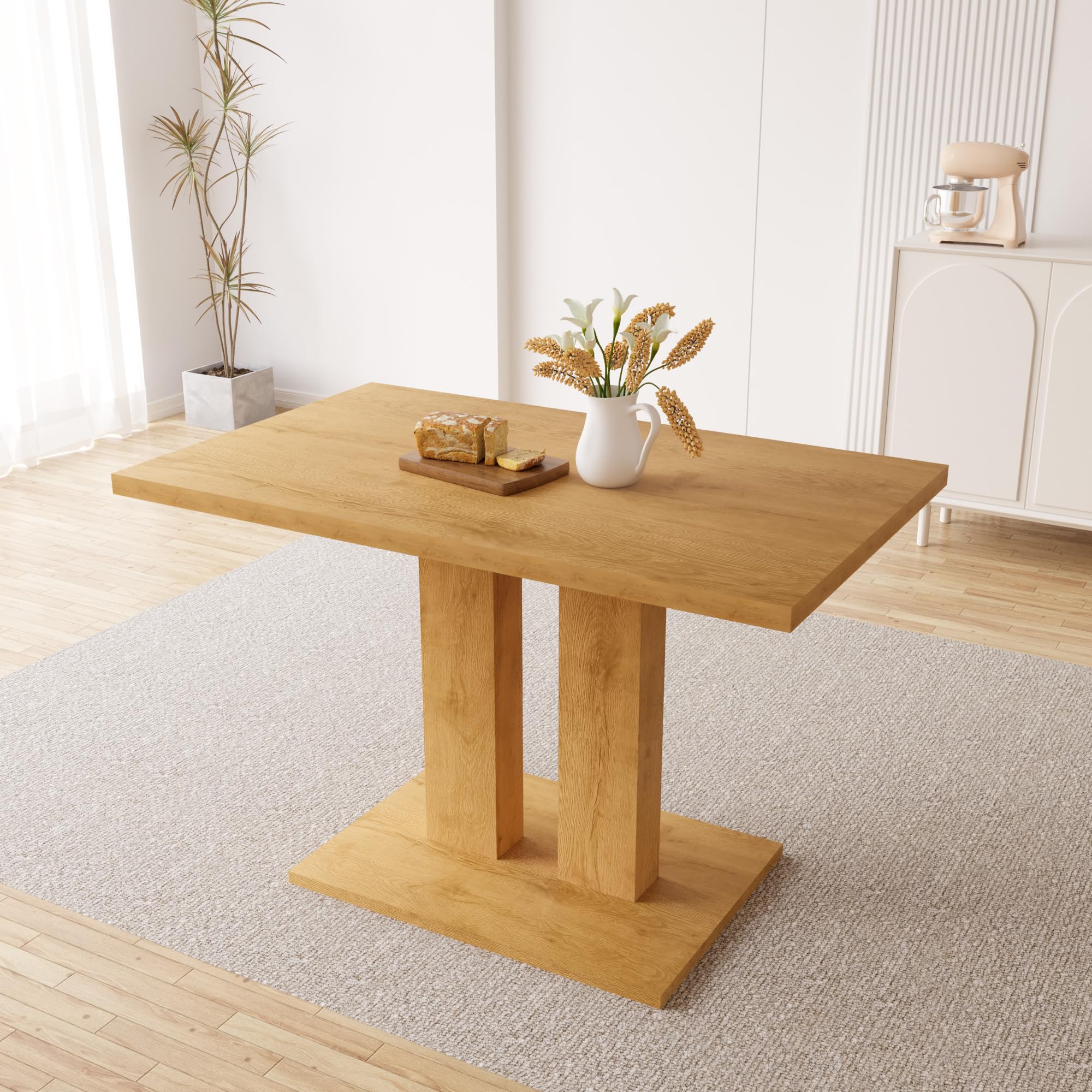 46" Rectangular Dining Table with Oak Finish