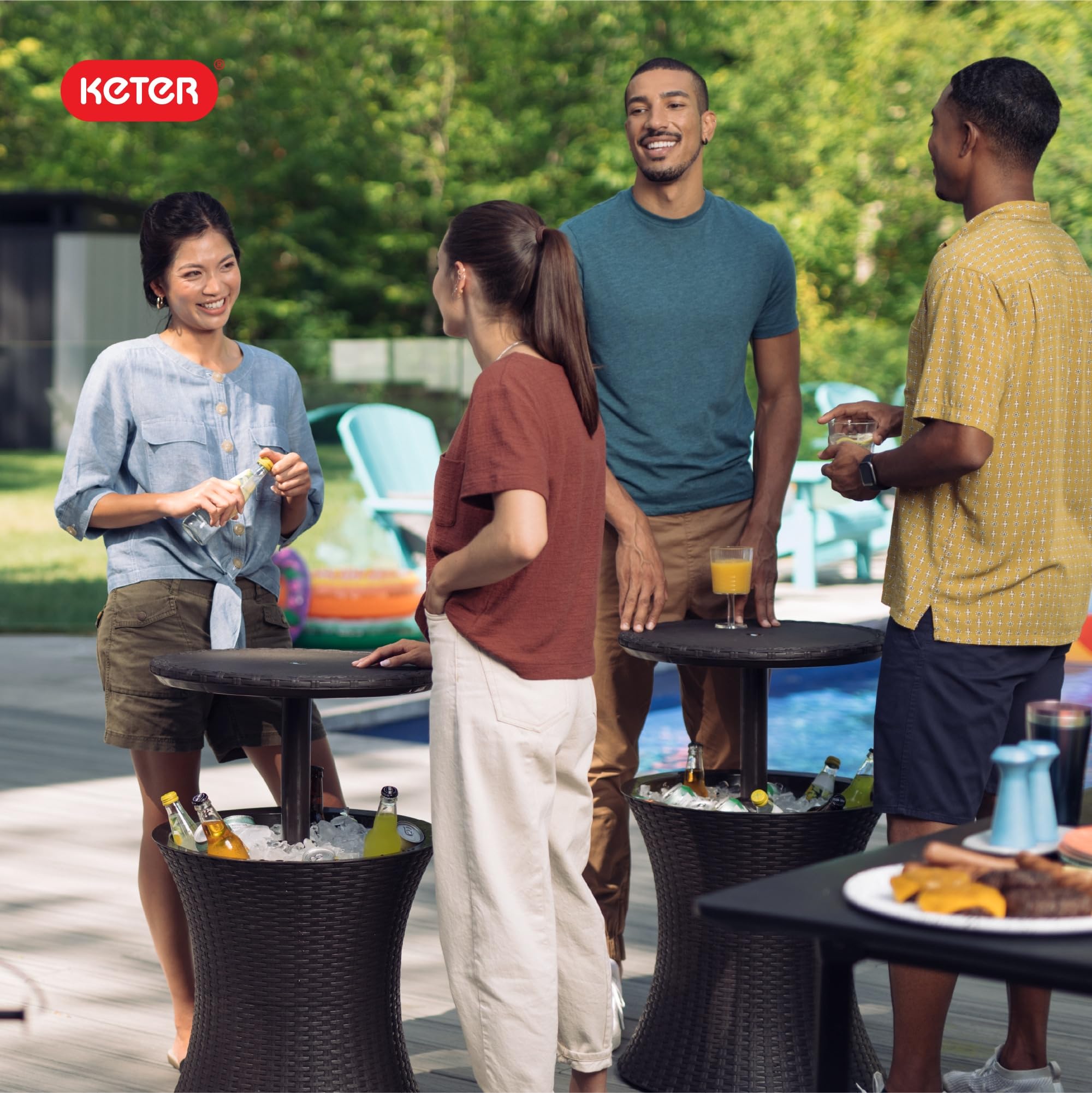 Pacific Cool Bar Outdoor Table with Cooler