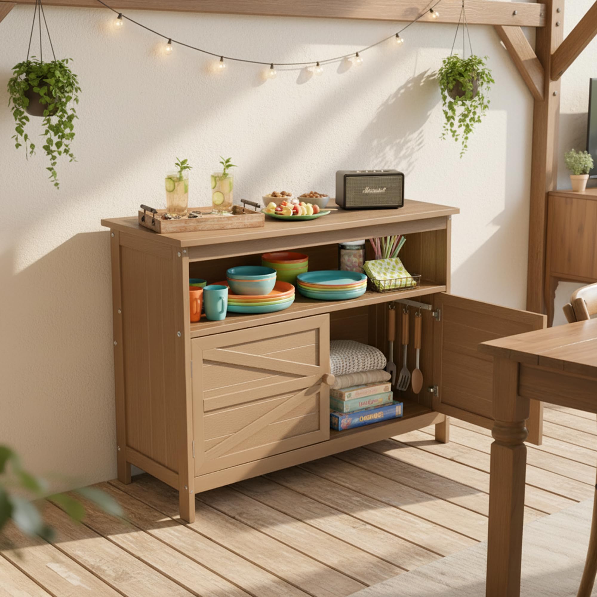 All-Weather Outdoor Storage Cabinet with Magnetic Doors