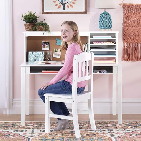 Kids Media Desk and Chair Set with Storage