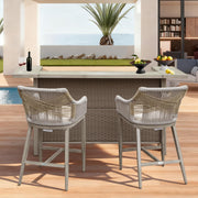 Outdoor Bar Table Set with 2 Stools