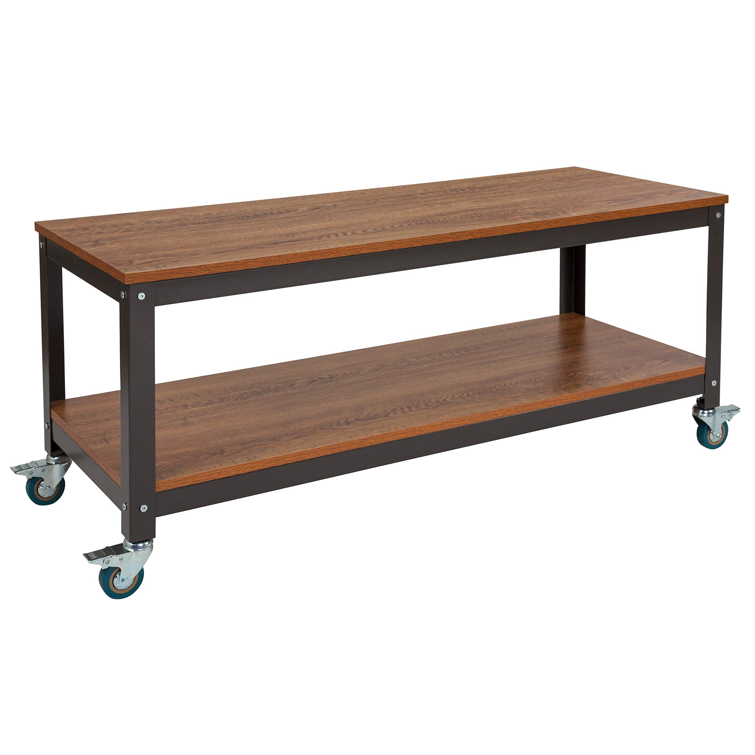 Industrial TV Stand with Wheels