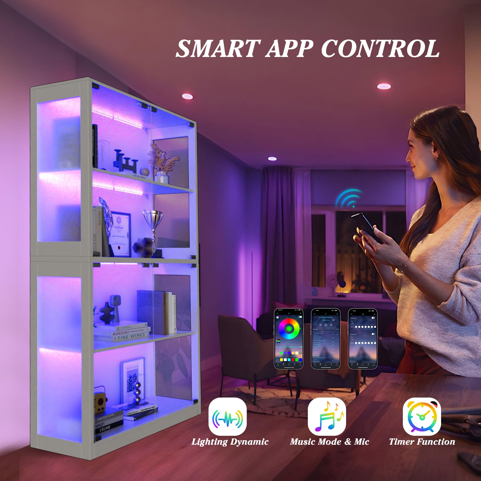 65" RGB Display Cabinet with Glass Doors