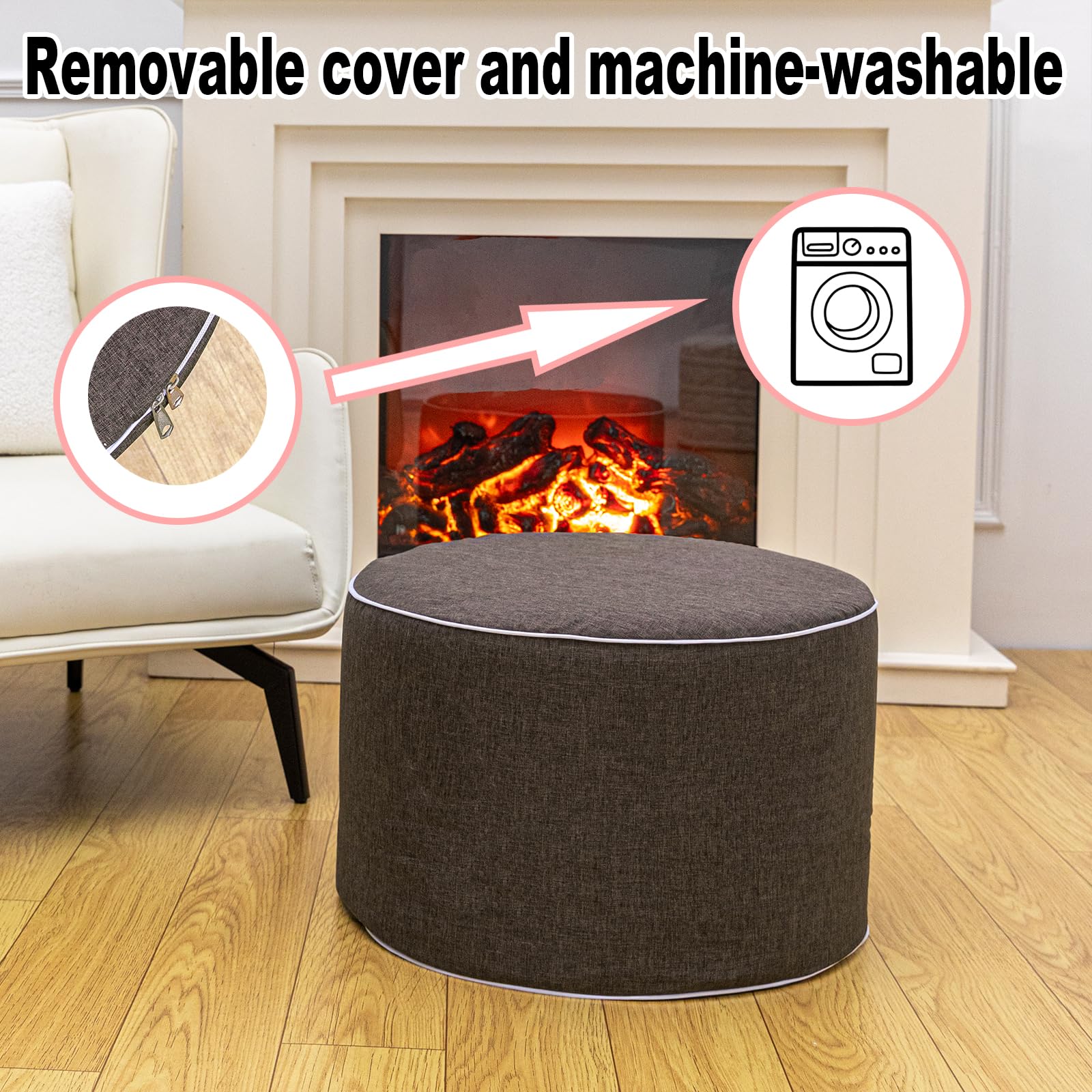 Round Outdoor Ottoman Footrest