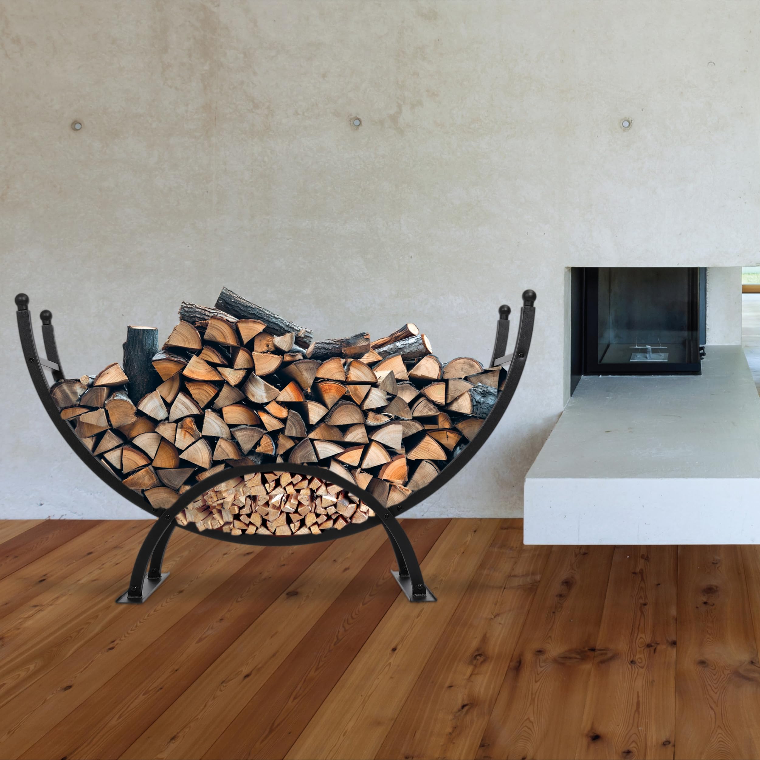 50in Firewood Rack with Elevated Curved Design