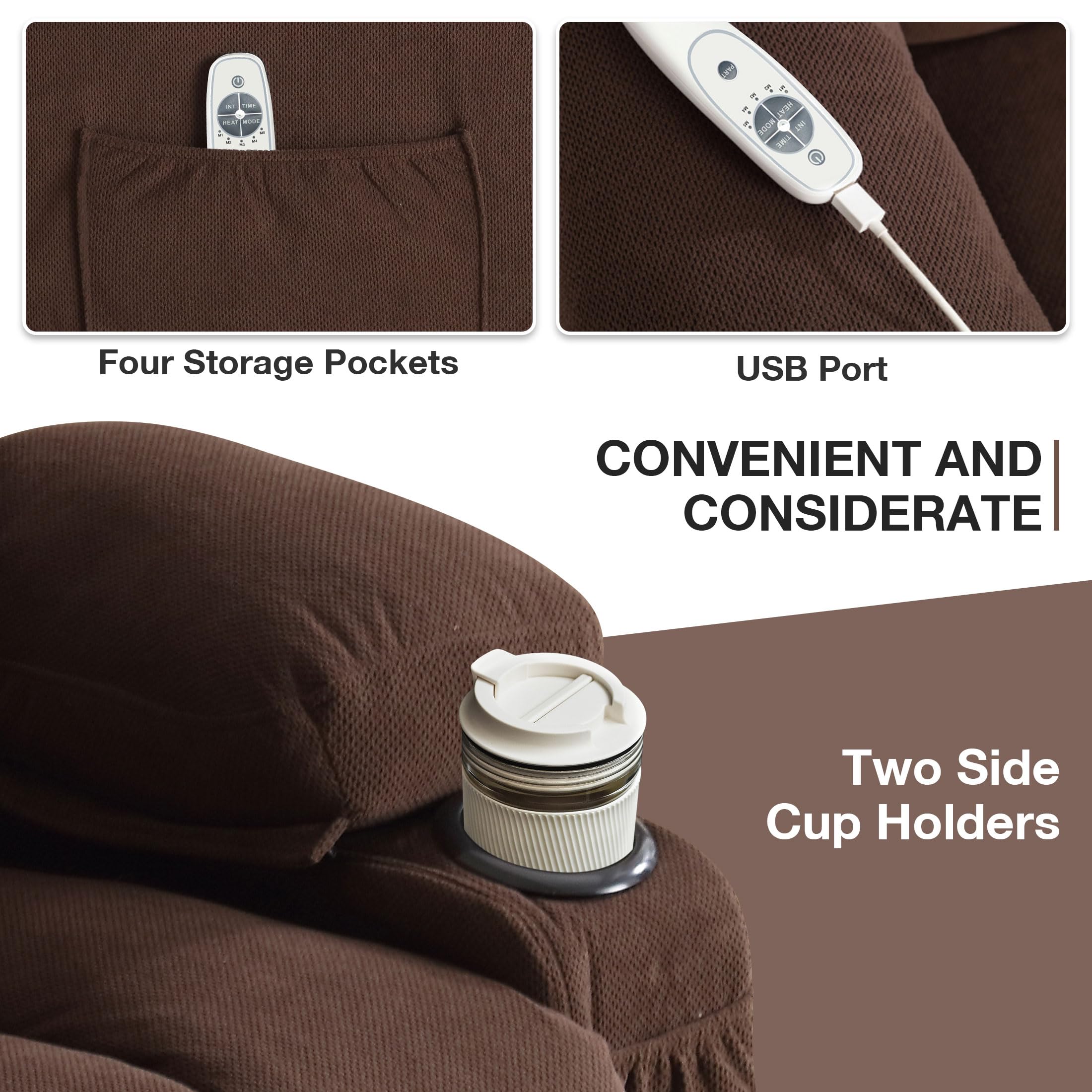Power Lift Recliner Chair with Massage and Heat