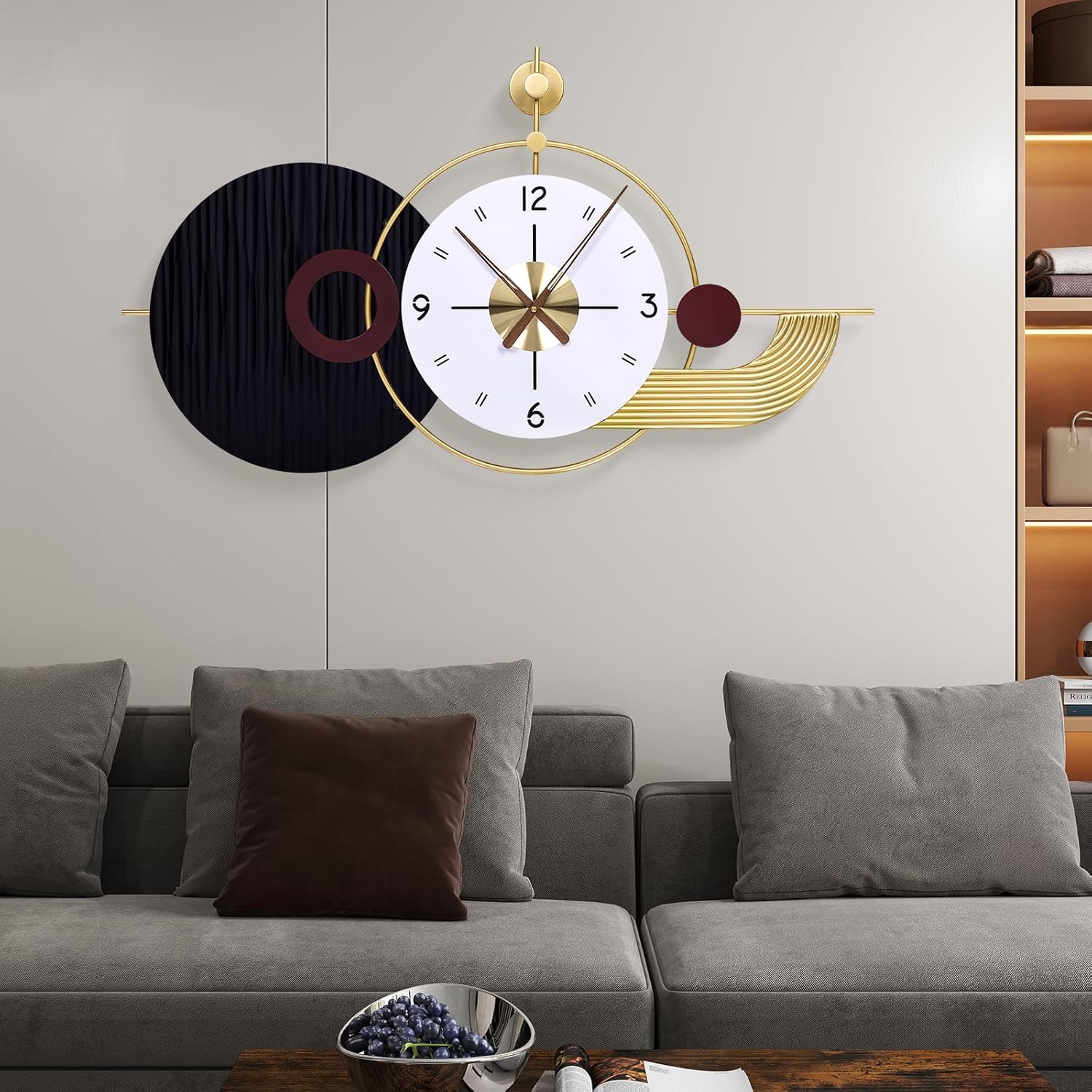 Large Modern Feather Wall Clock