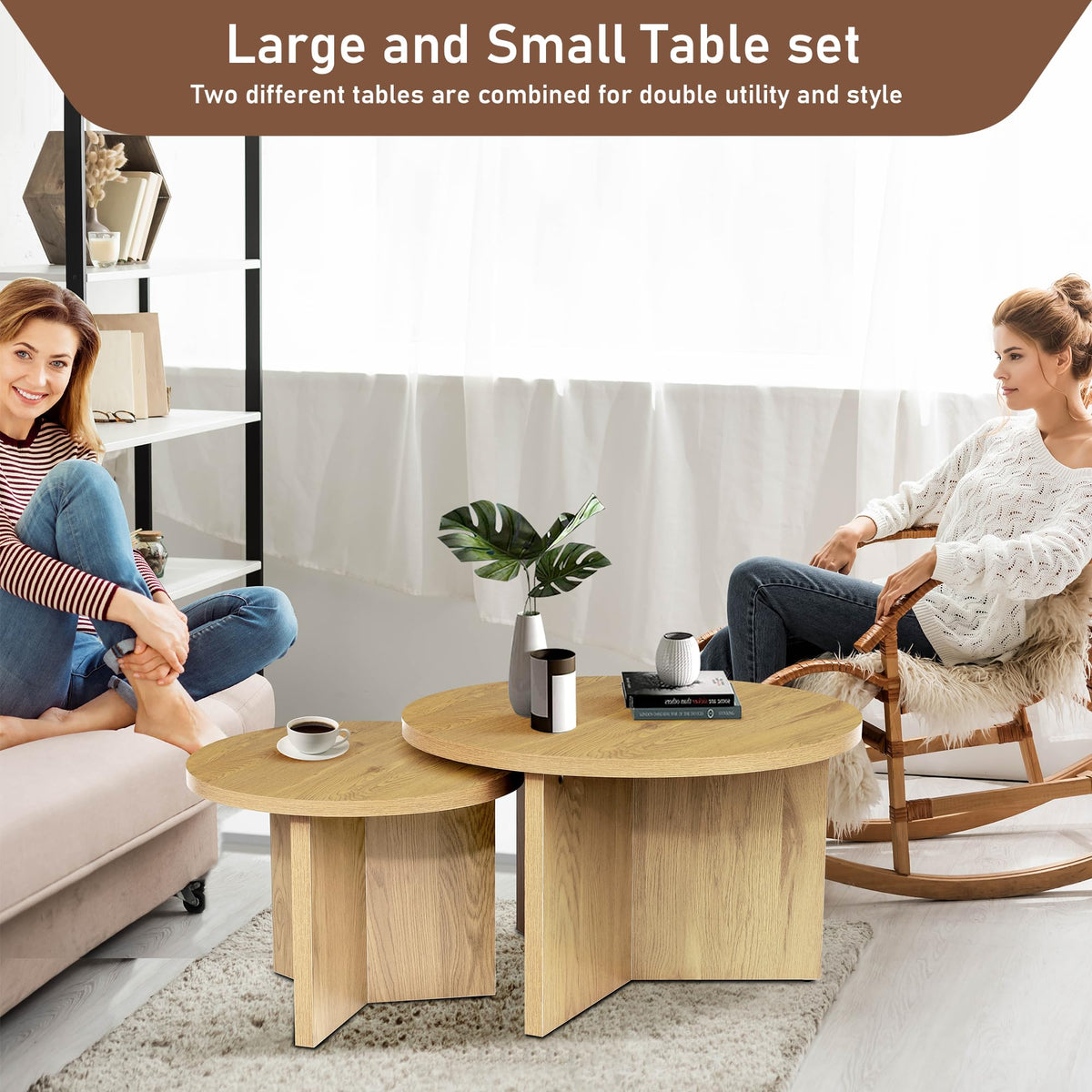Round Nesting Coffee Tables Set of 2