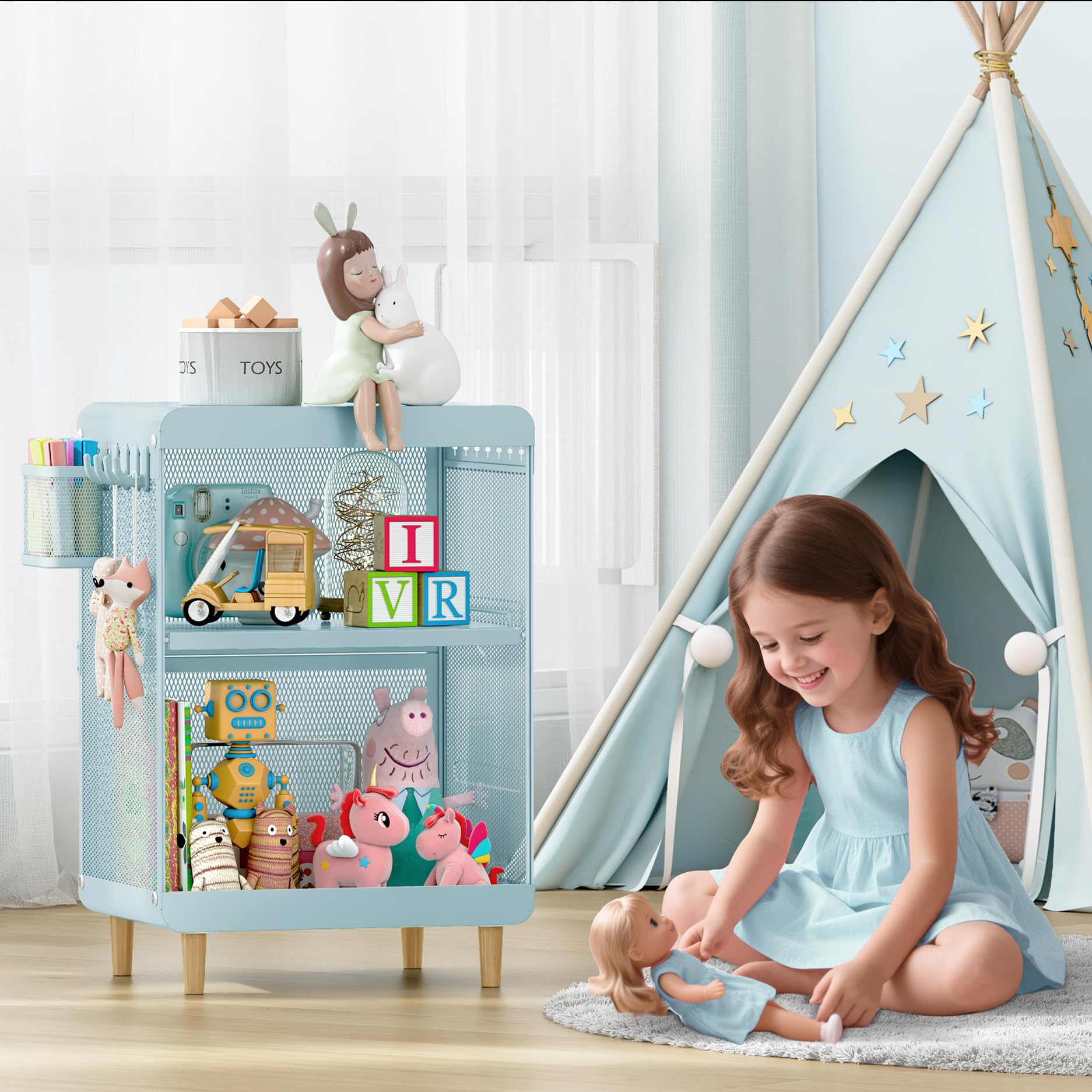 Kids Nightstand Mint Green