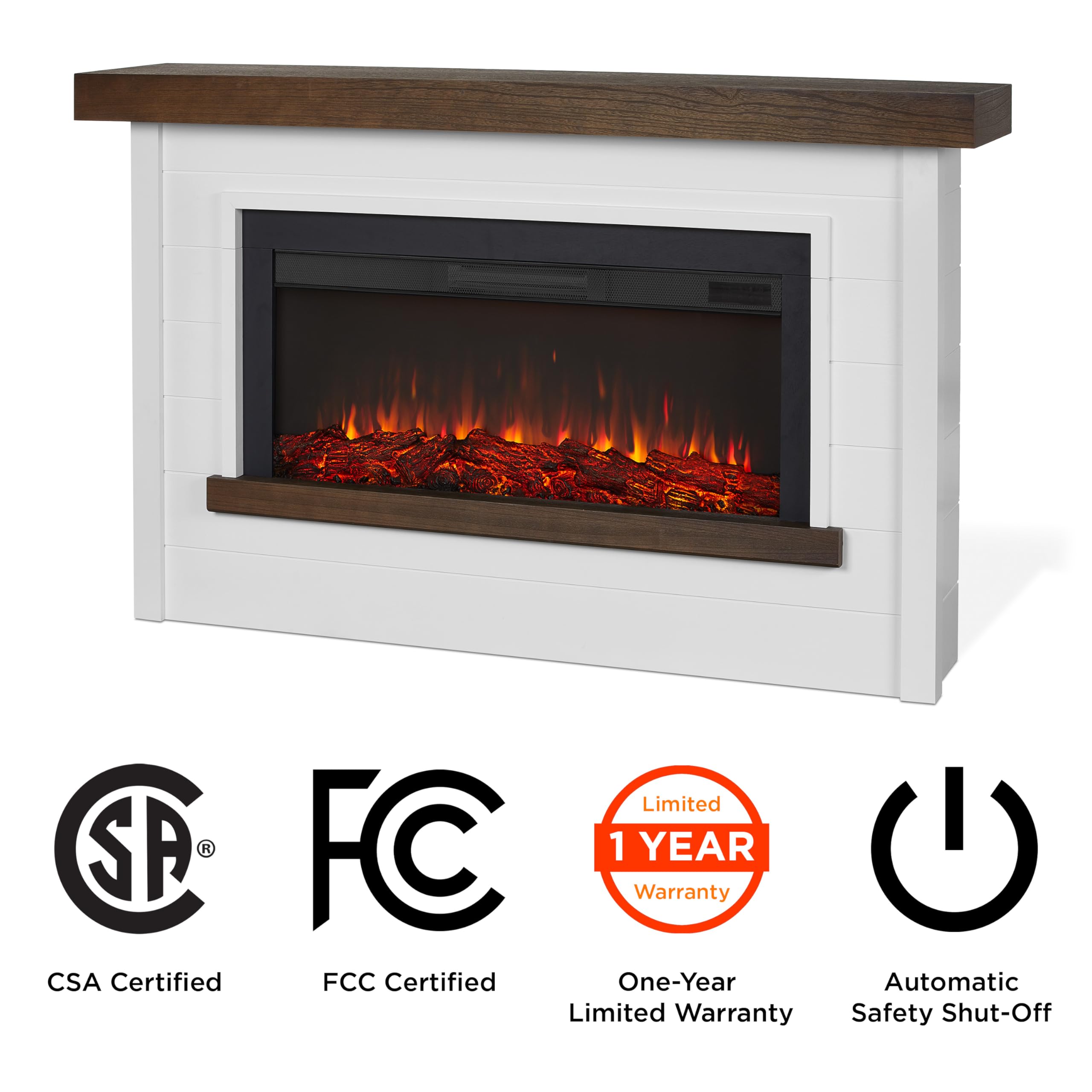 67" Landscape Electric Fireplace with Mantel