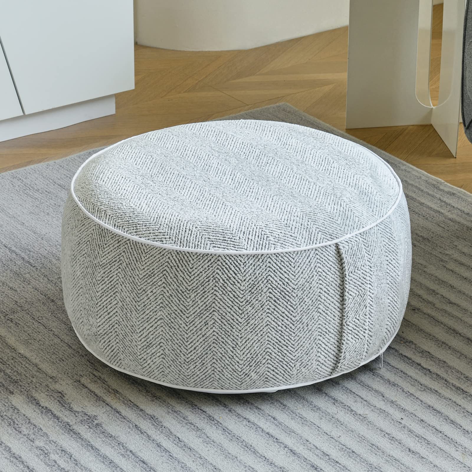 Inflatable Pouf Ottoman with Storage