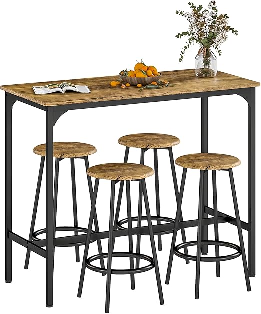 5-Piece Counter Height Bar Table Set with Stools
