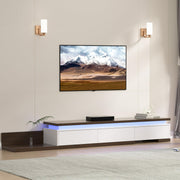 Extendable TV Stand with LED Lights and Storage Drawers