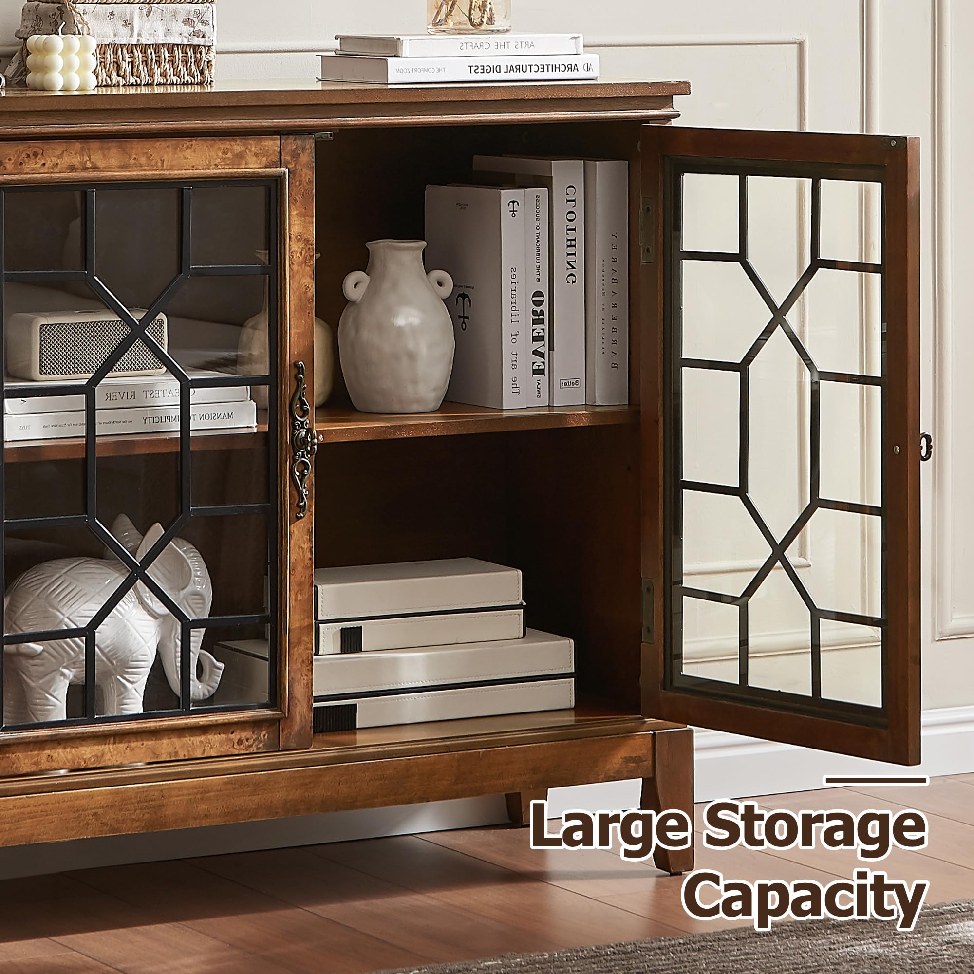 36" Vintage Storage Cabinet with Solid Wood Legs