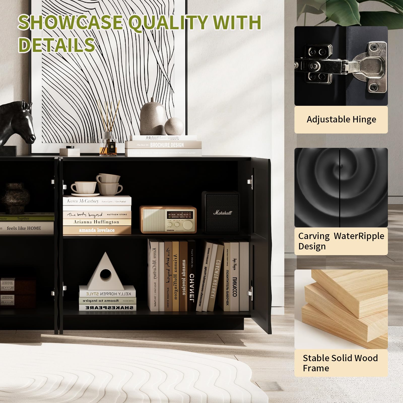 59" Sideboard Buffet Cabinet with Storage