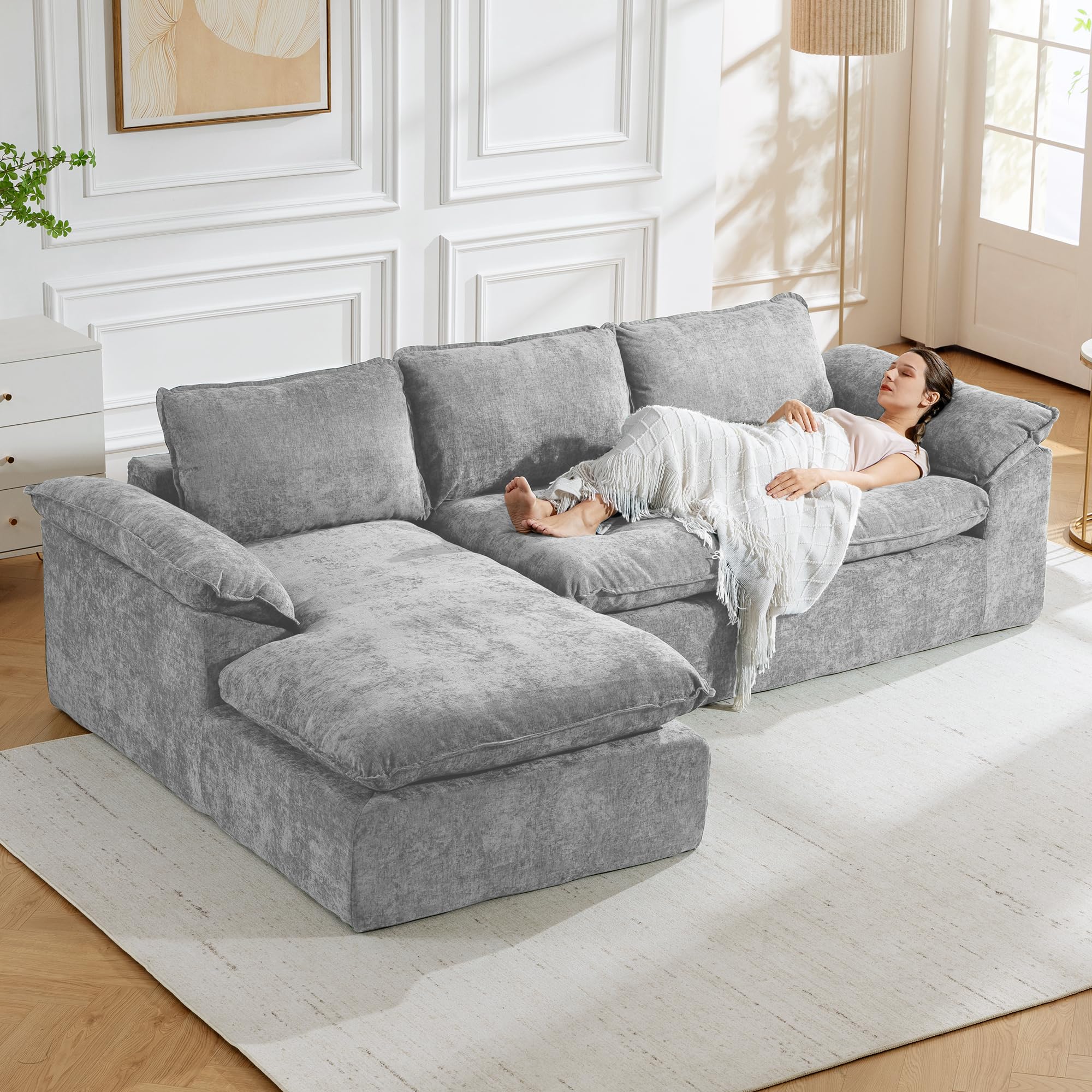 108" Modular Sectional Sofa with Deep Seat and Chaise