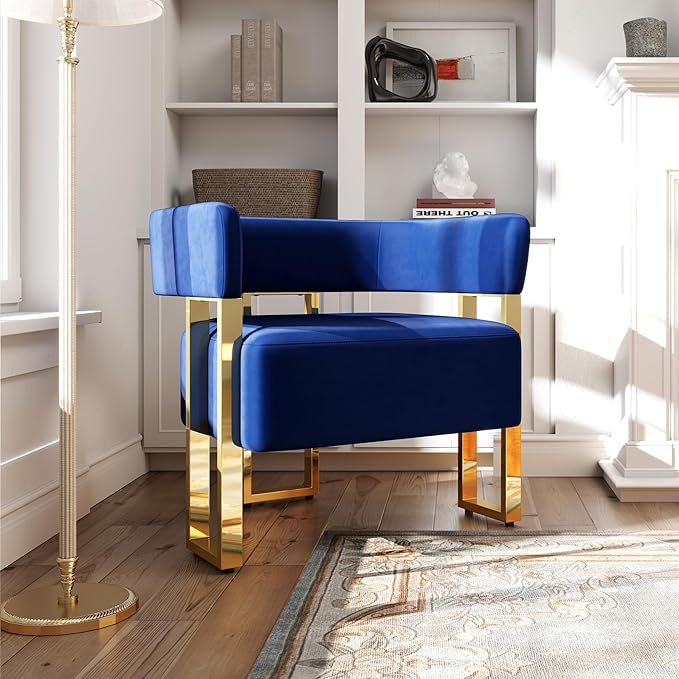 Modern Black and Gold Boucle Bucket Accent Chair Set of 2