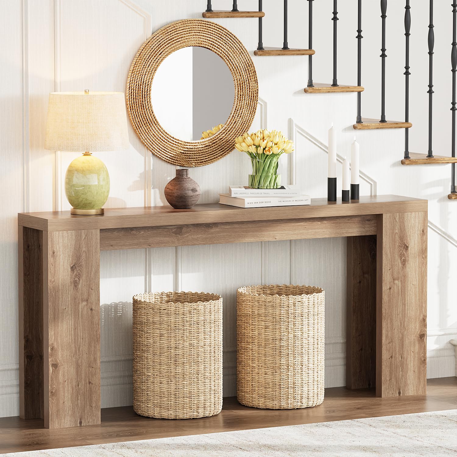 Extra Long Console Table 70.9 Inch Farmhouse Entryway Table