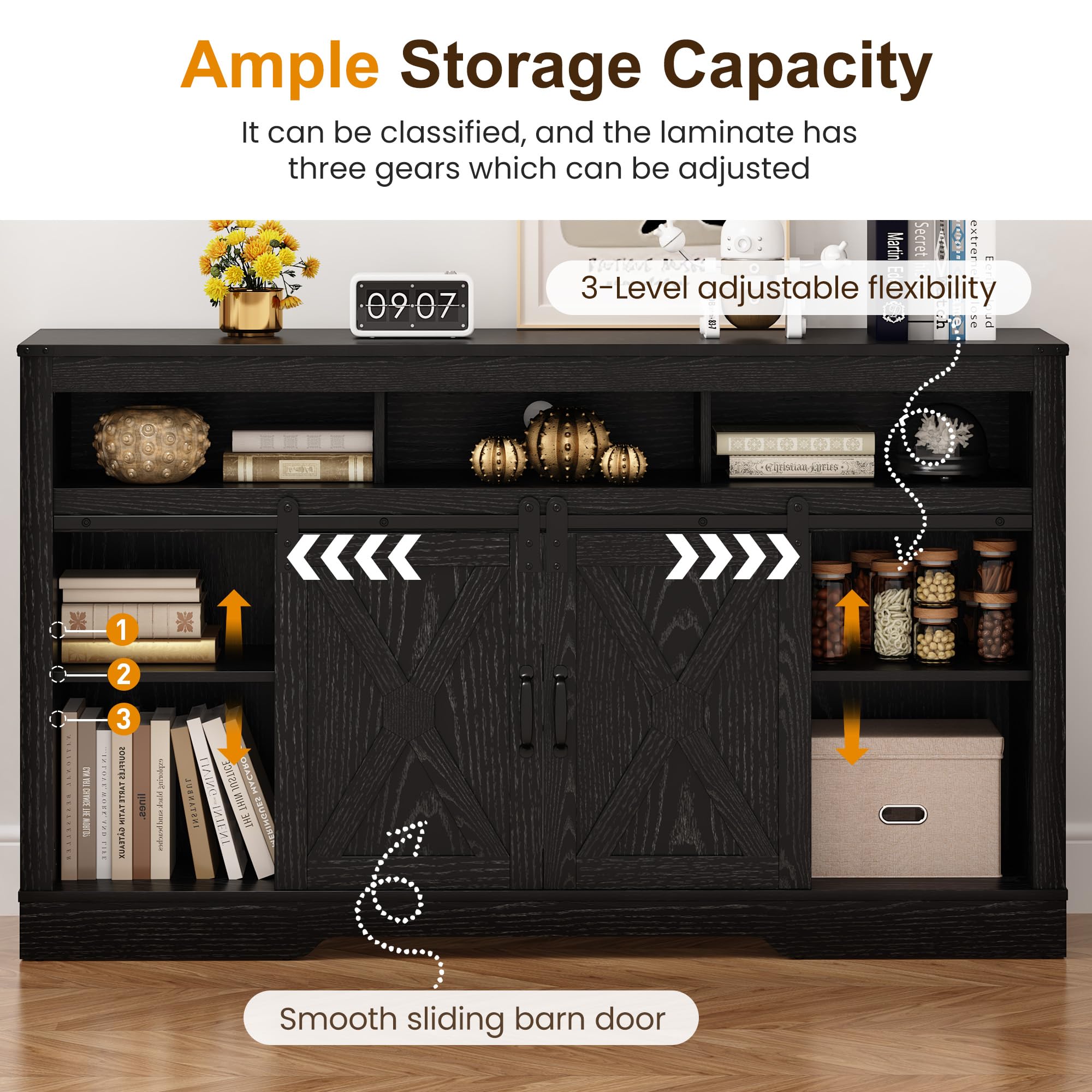 Farmhouse TV Stand with 23" Fireplace for 65+ Inch TV