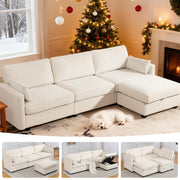 109'' Modular Sectional Sofa with Storage Ottoman