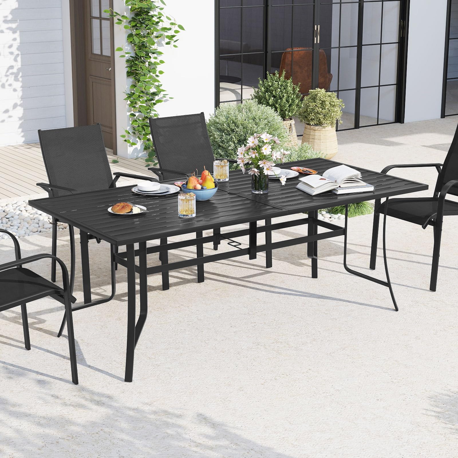 Metal Patio Dining Table for 8