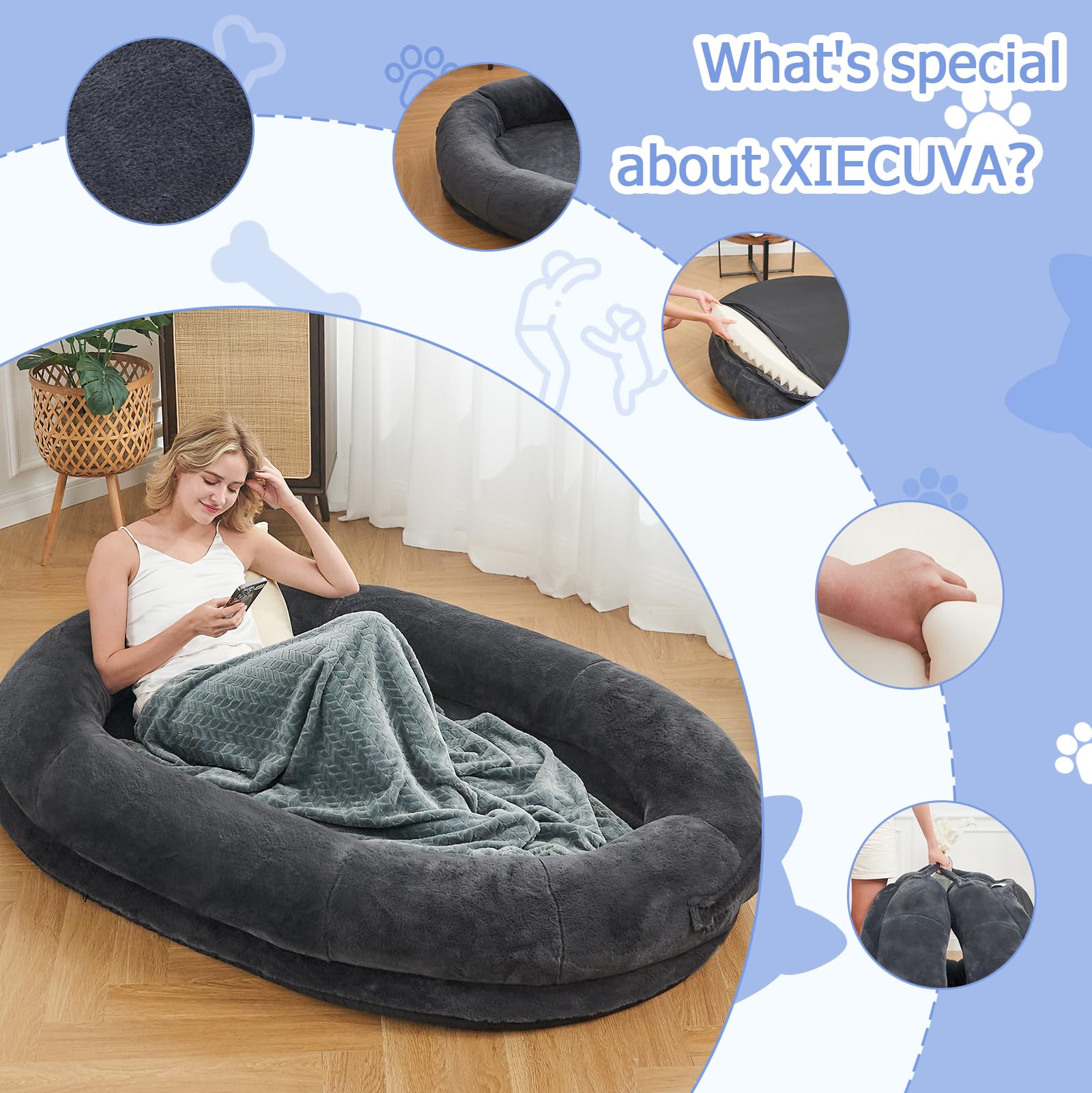 Human Dog Bed Cloud Bed for Humans and Dogs