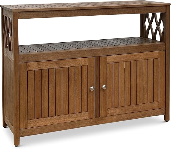 Eucalyptus Wood Outdoor Sideboard Table with Storage