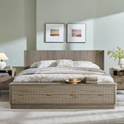 King Size Fluted Platform Bed with Storage