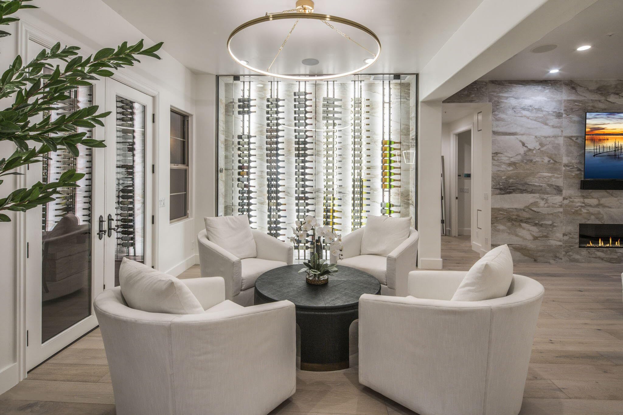 Floor-to-Ceiling Wine Rack - Double Deep Wall Mount - 42 Bottle Capacity