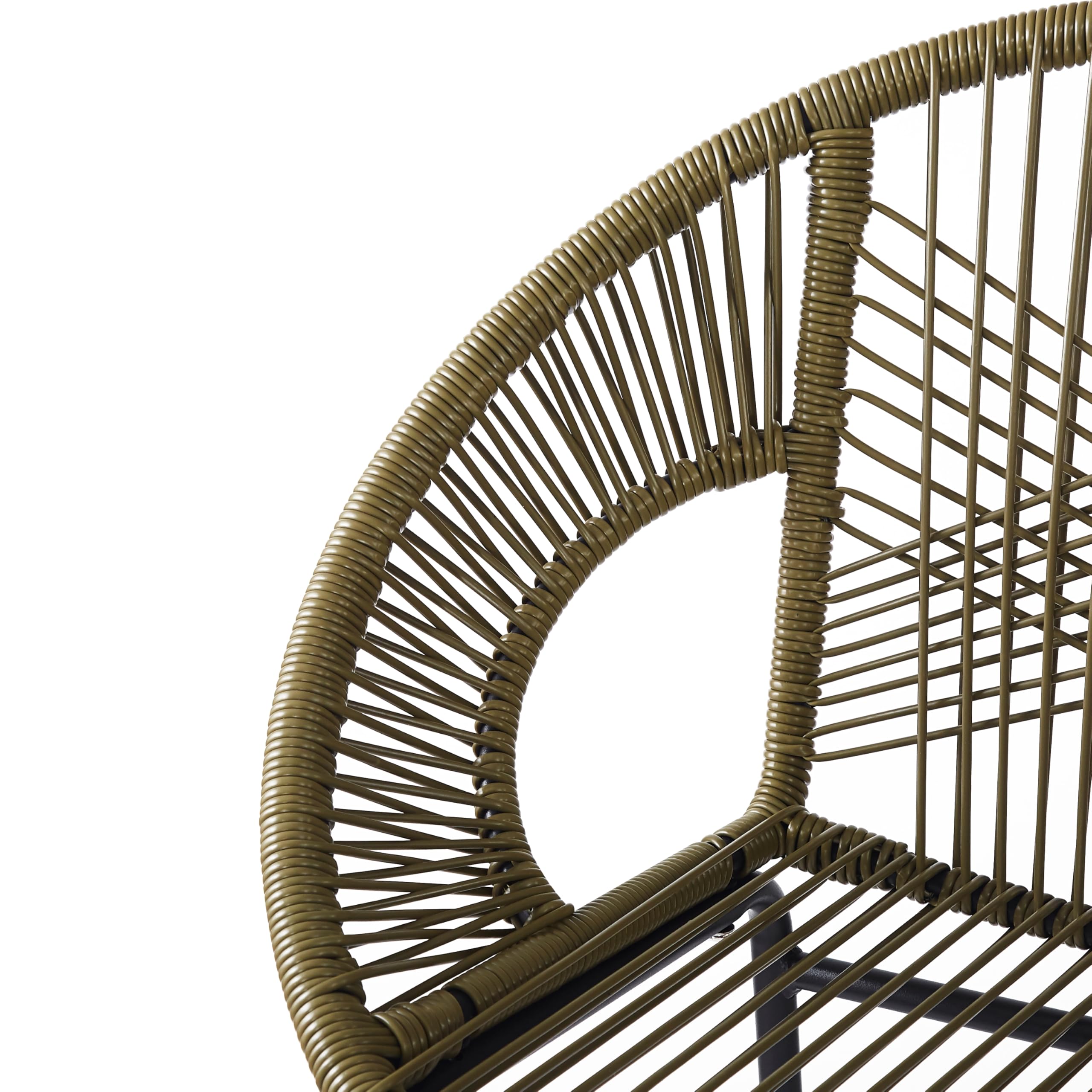 Woven Plastic Wicker Bar Stools Set of 2