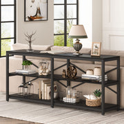 Extra Long Console Table with Storage Shelves