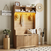 67" Hall Tree with Bench and Shoe Storage