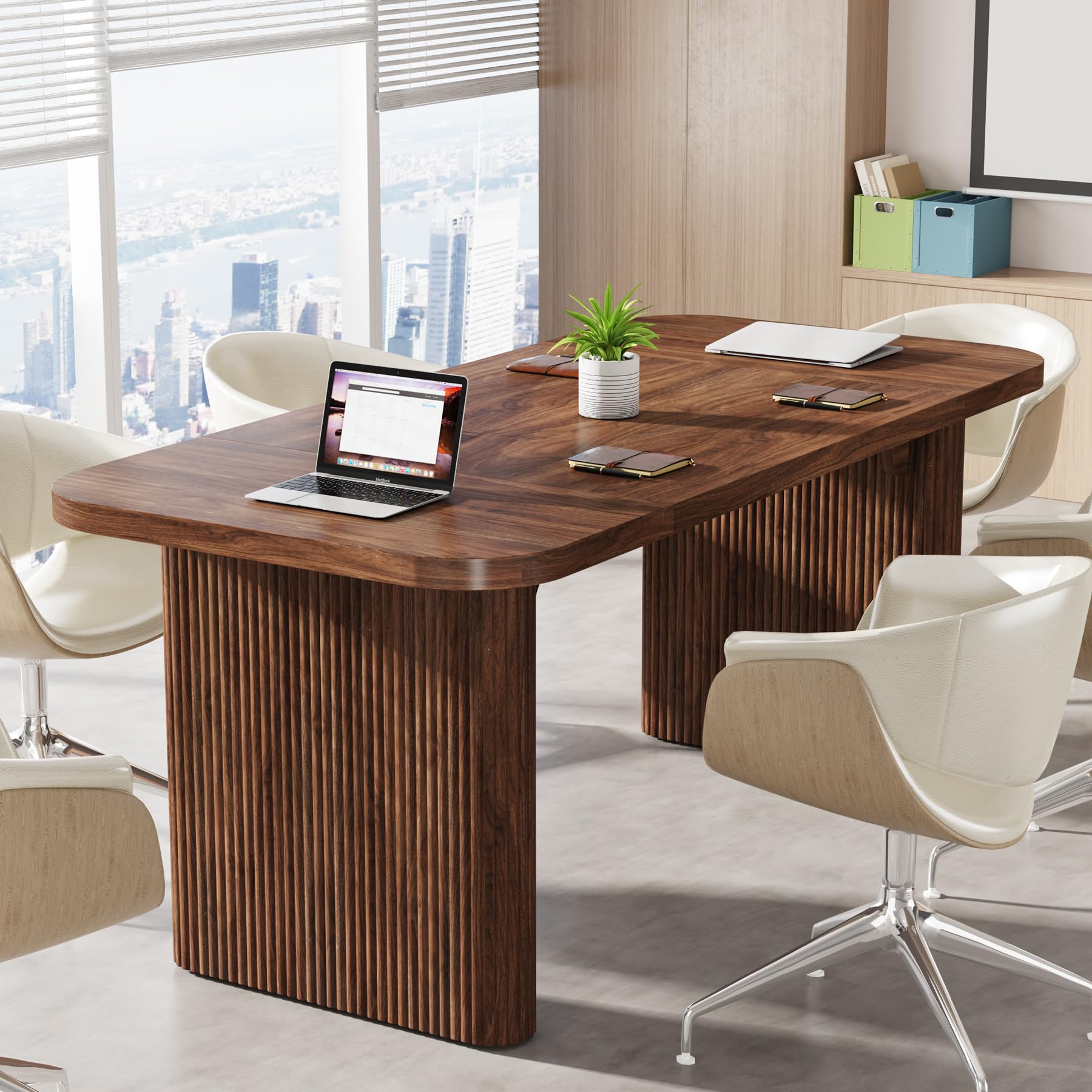 62-Inch Conference Table with Double Pedestal