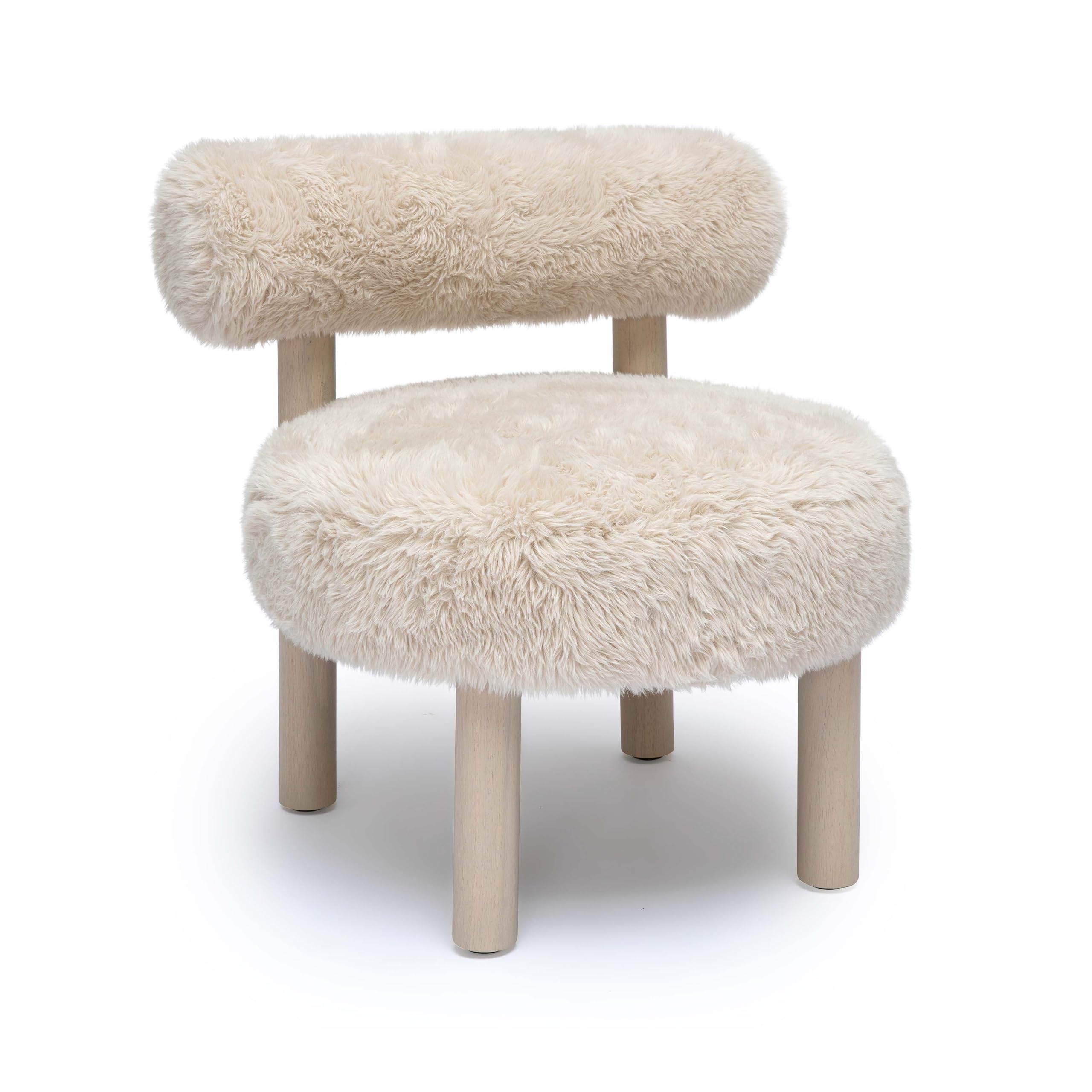 Modern Faux Shearling Accent Chair
