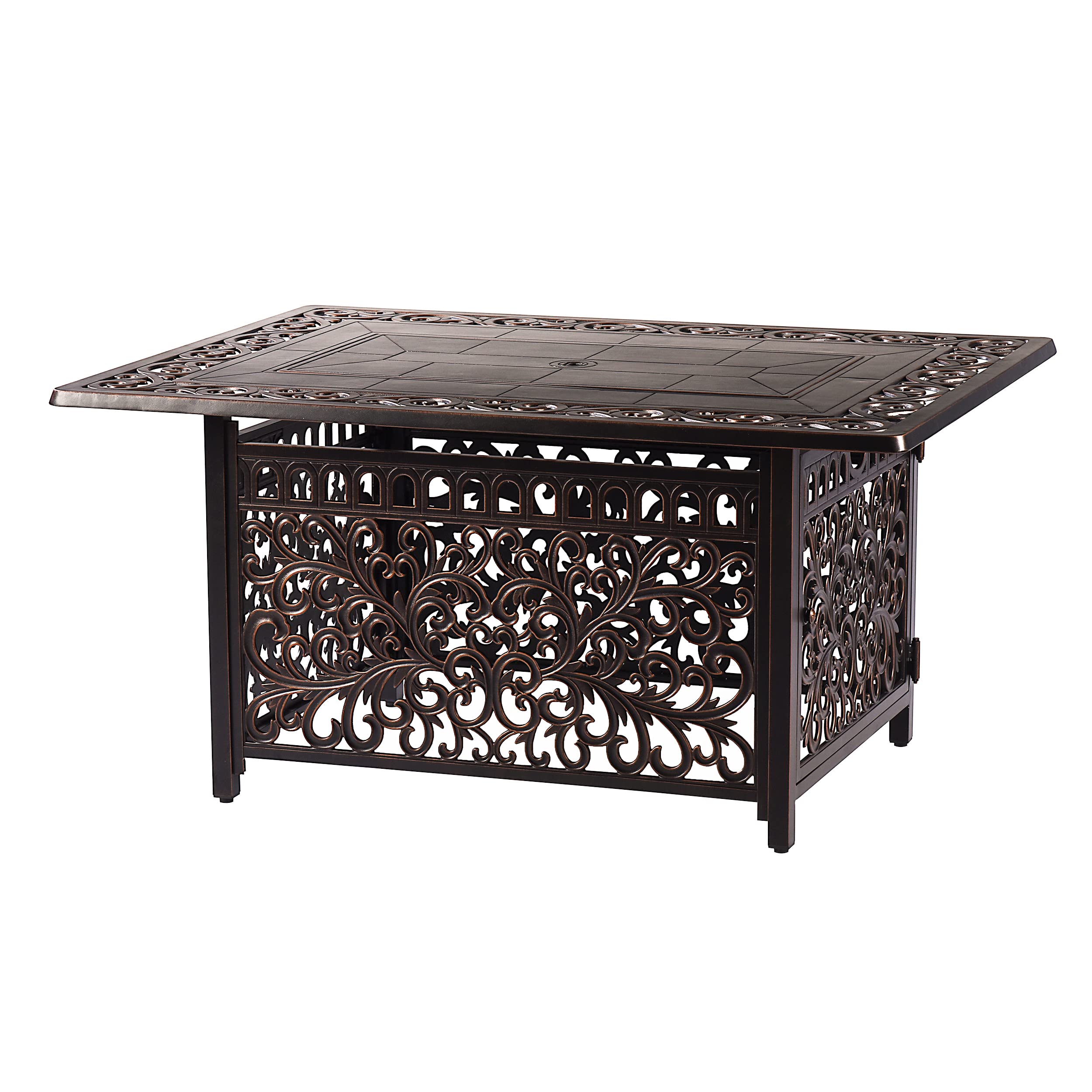Rectangular Aluminum Propane Fire Pit Table