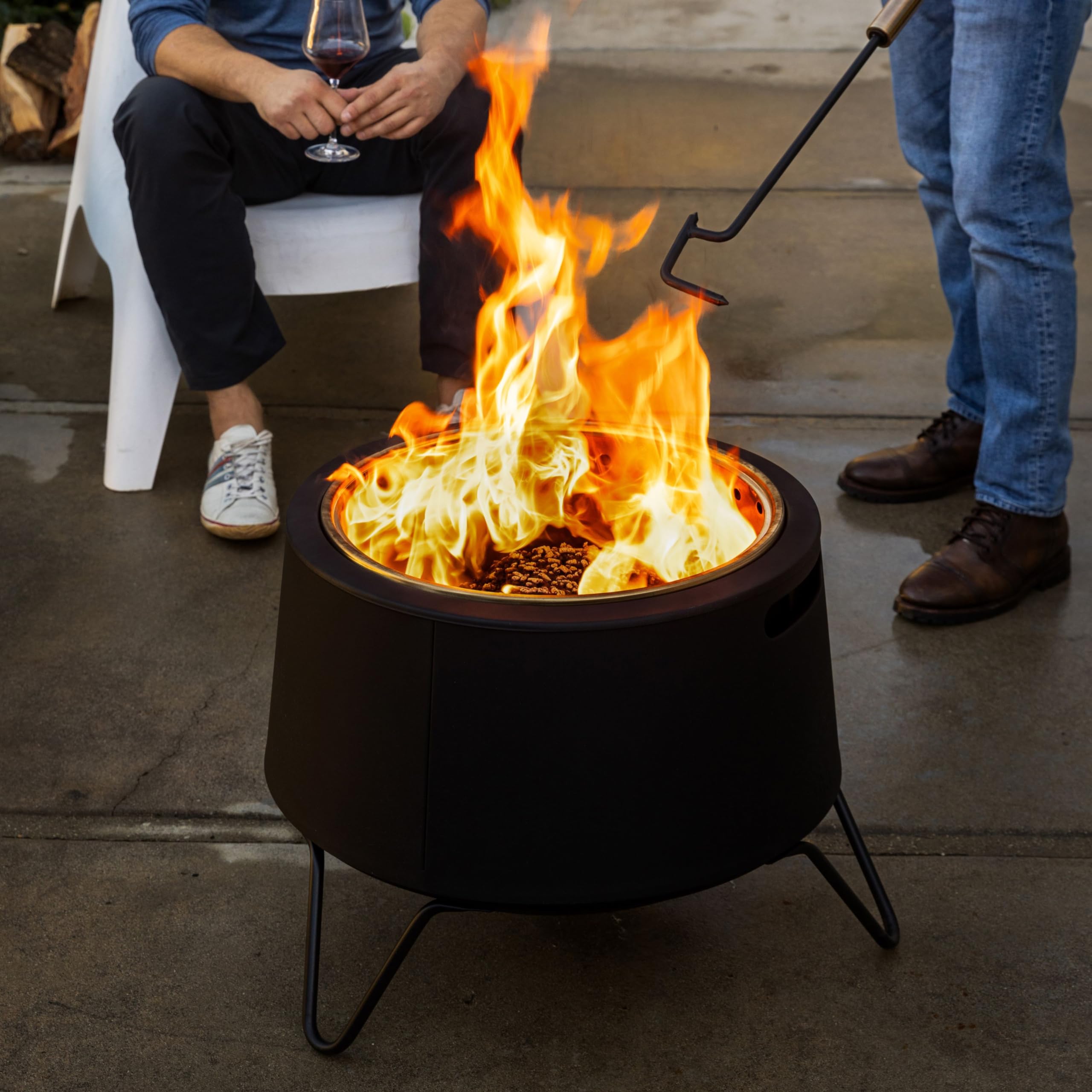 20-Inch Smokeless Fire Pit with Ash Base and Cover