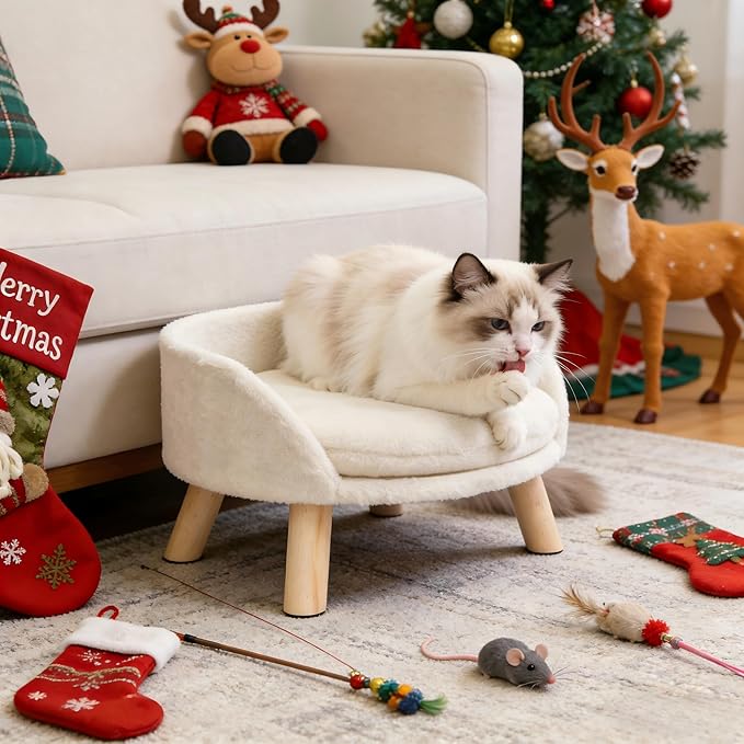 Elevated Pet Bed with Cozy Waterproof Pad