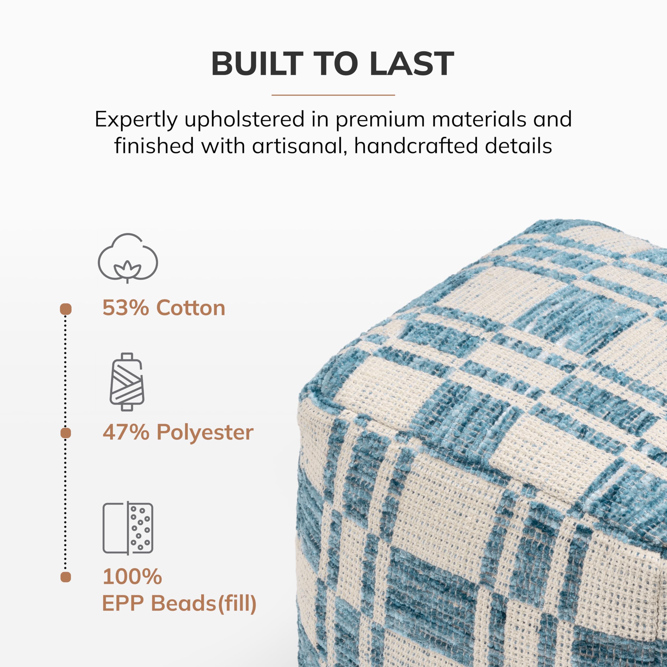 Handmade Pouf Ottoman Footrest