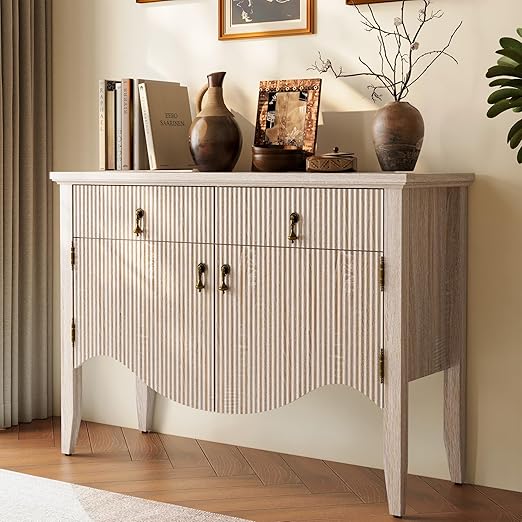 40" Retro Fluted Buffet Cabinet with Storage