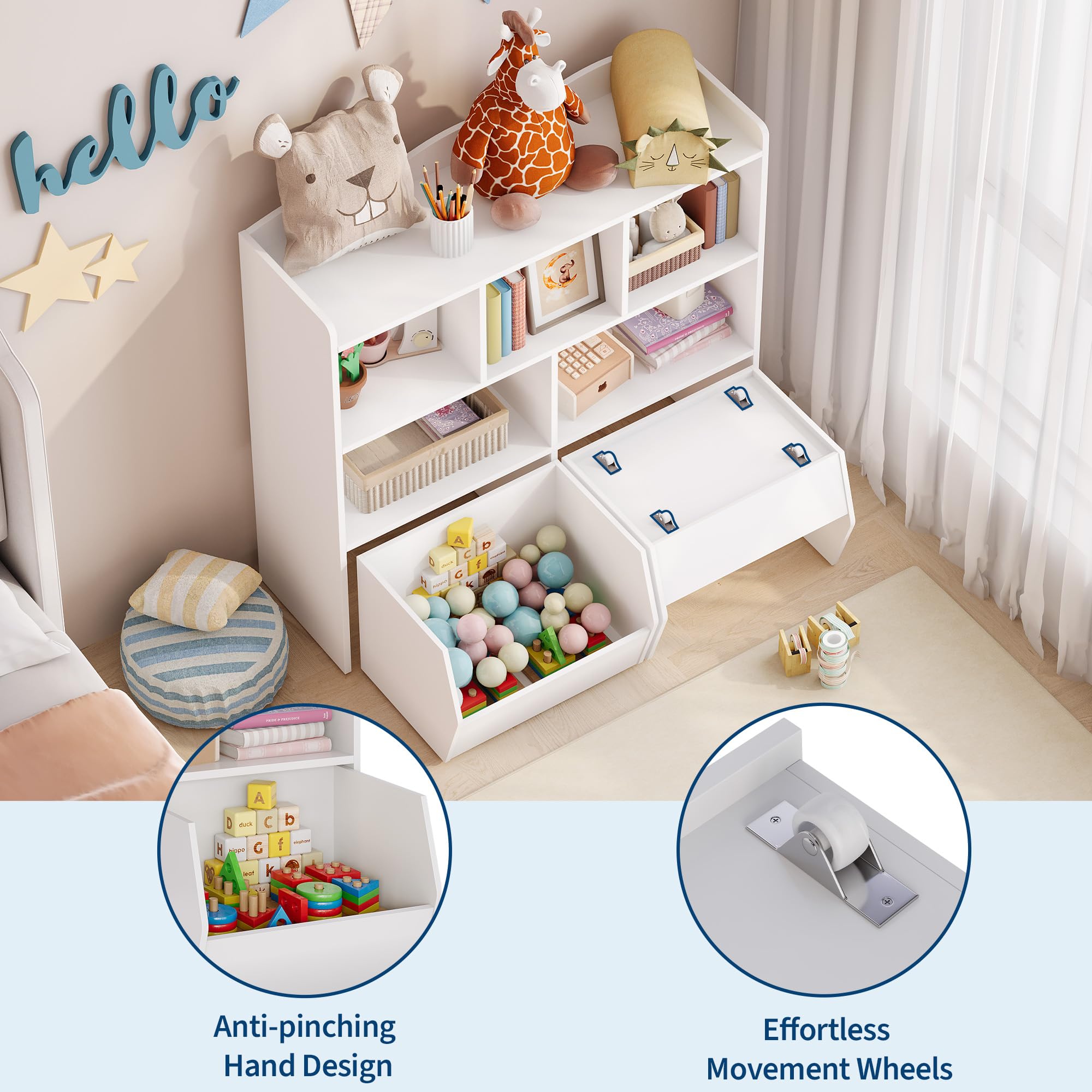 Toy Storage Organizer with Movable Drawers