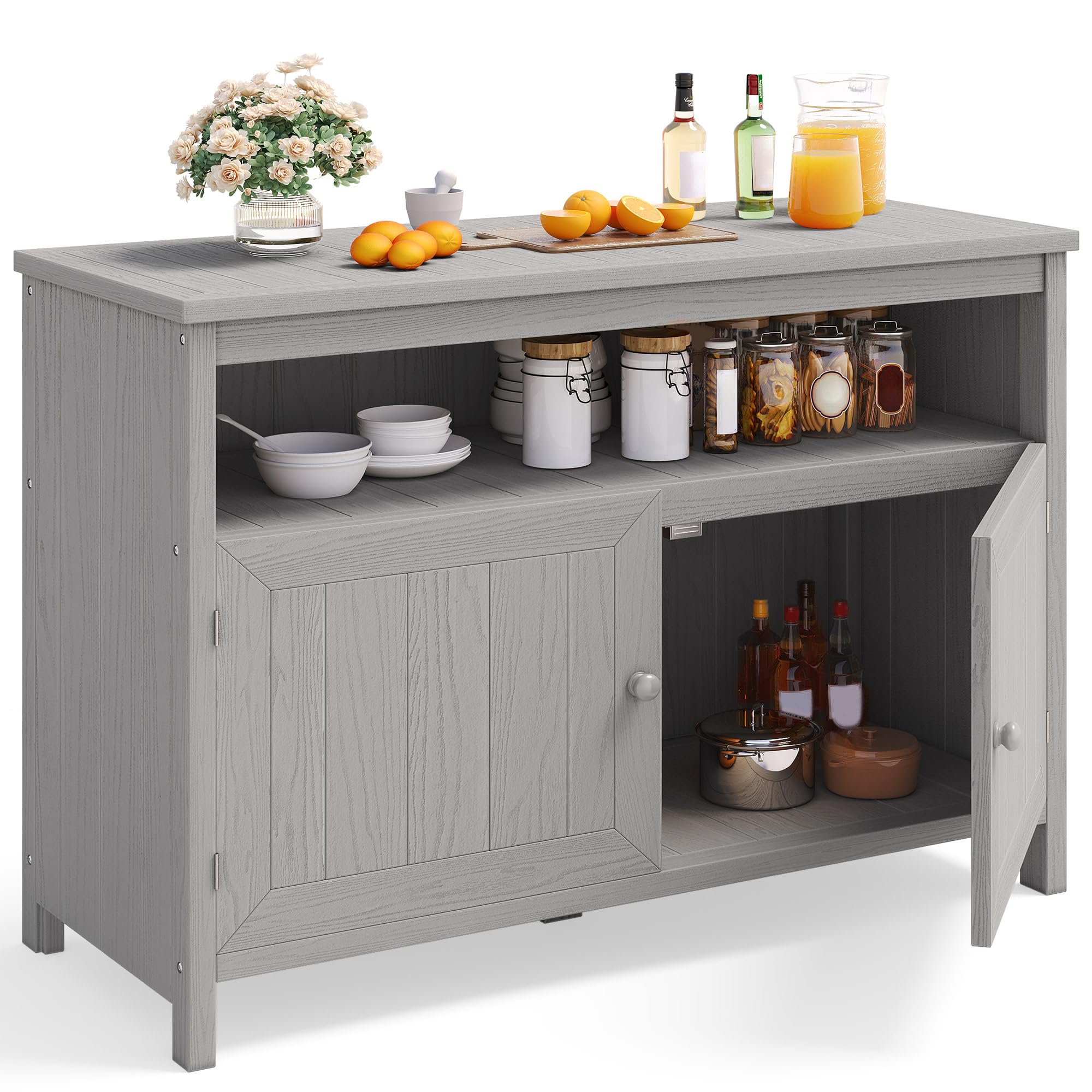 Outdoor Sideboard Storage Cabinet with Shelves