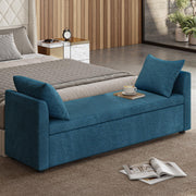 Storage Ottoman Bench with Throw Pillows