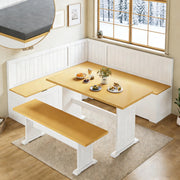 L-Shaped Corner Breakfast Nook Dining Set with Storage