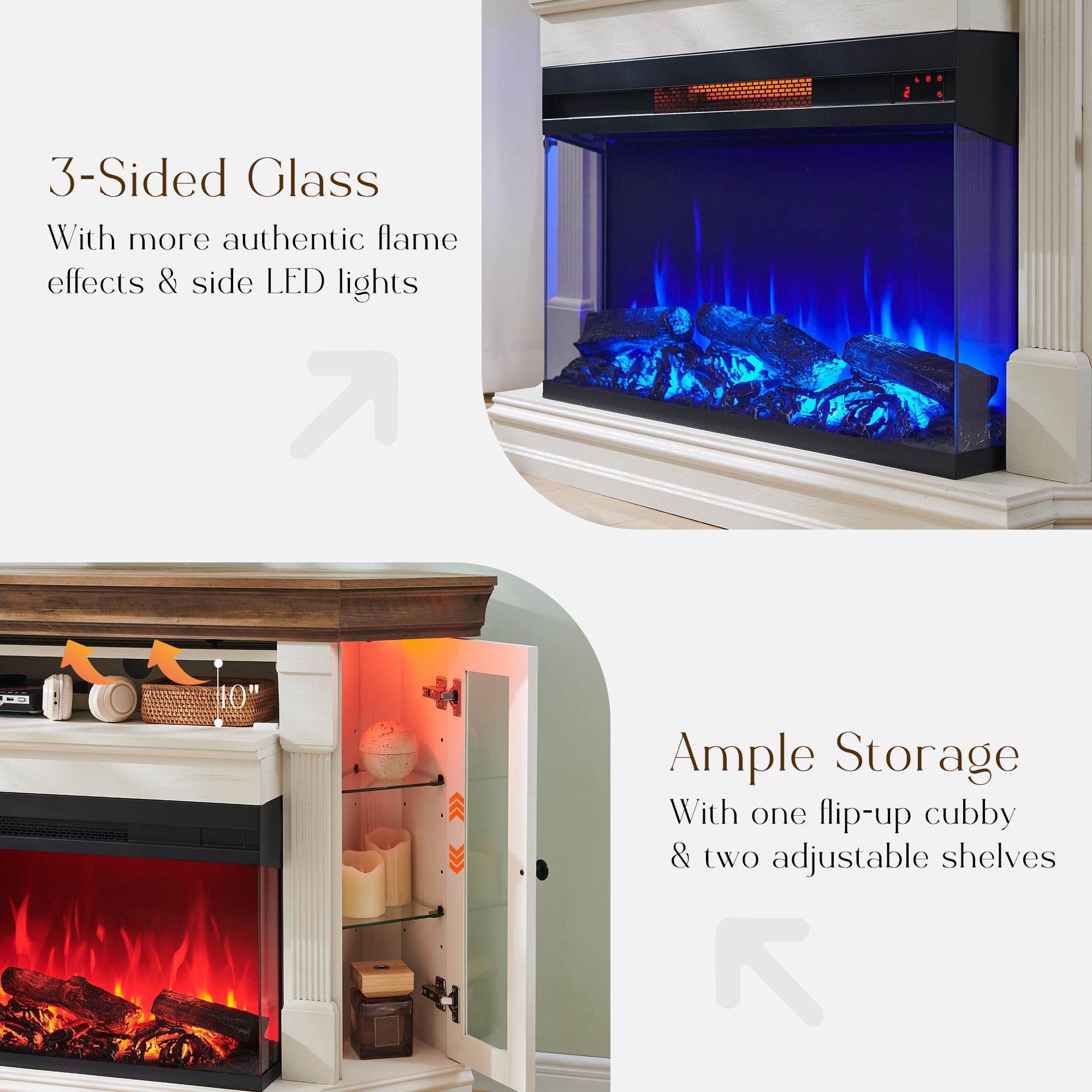 Corner Fireplace TV Stand 56" Entertainment Center