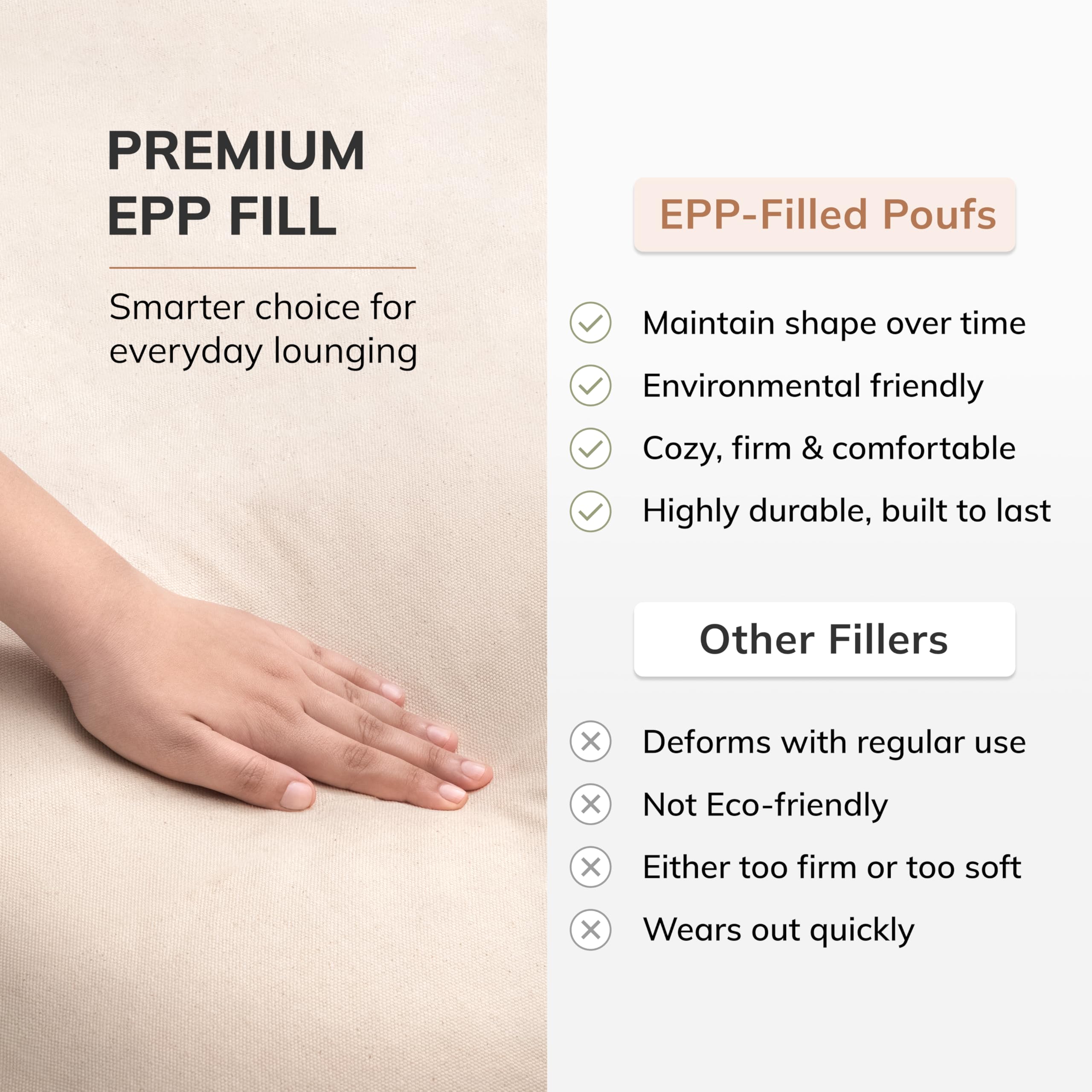 Handmade Pouf Ottoman Footrest