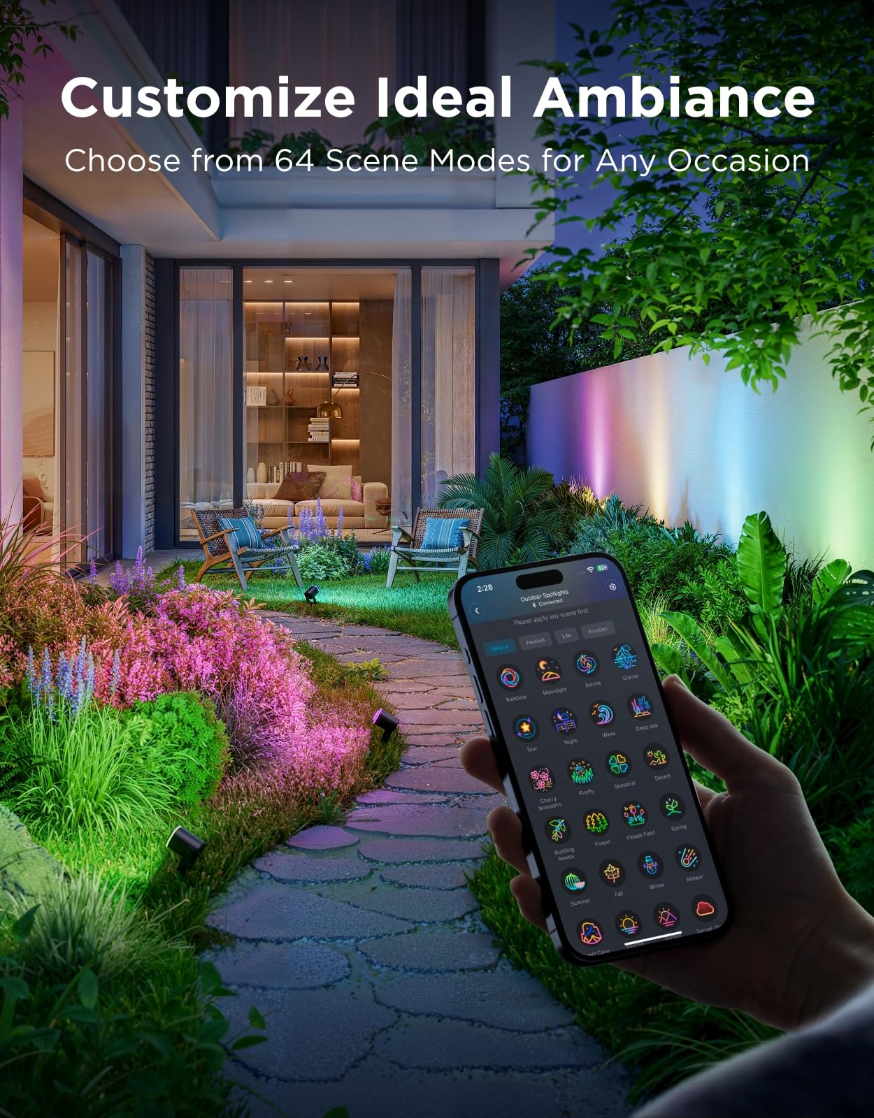 Smart RGBWIC Outdoor Spotlights 4-Pack