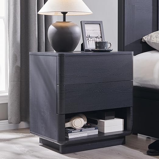 2-Drawer Nightstand with Charging Station