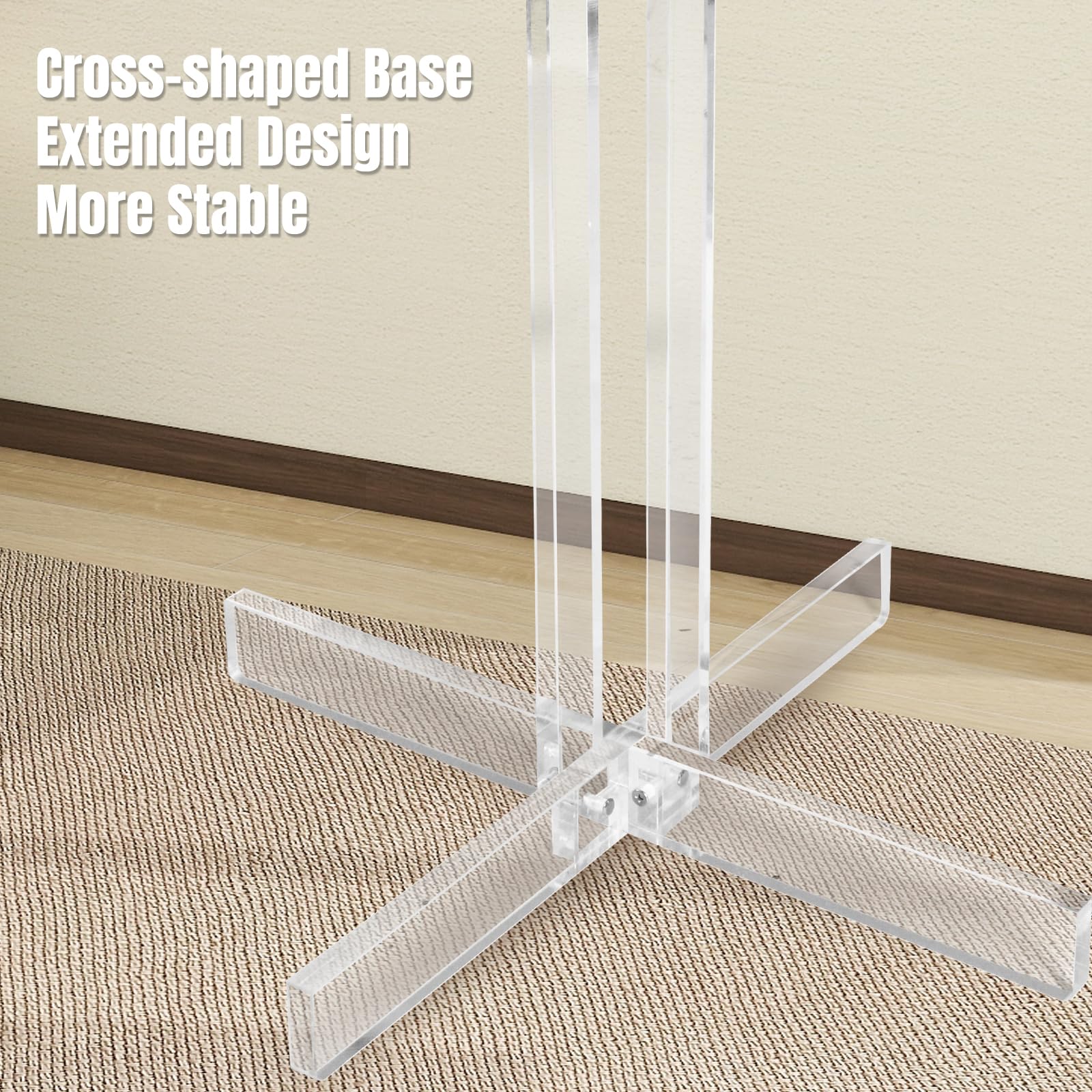 Acrylic Coat Rack with 10 Hooks Freestanding Hall Tree