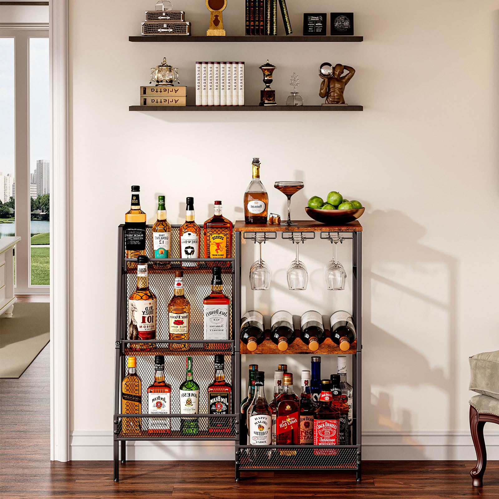3-Tier Wine Rack with Bar Table